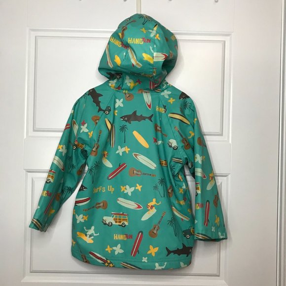 Hatley's Surf's Up Raincoat Unisex Kids Toddler Size 2 Beach, Terry Cloth, Hood - Picture 3 of 11